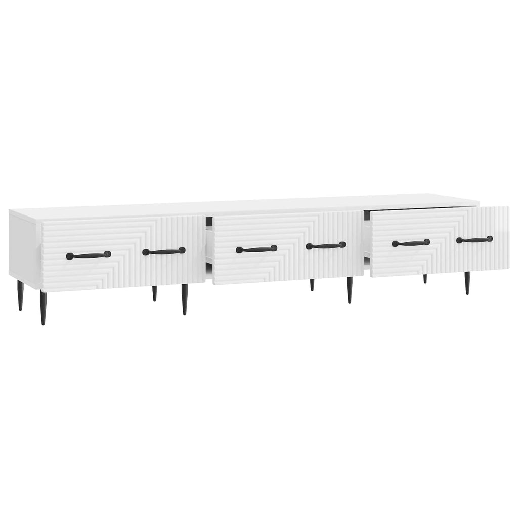 Mobile TV Bianco Lucido 147 x 34,5 x 30 cm Legno ingegnerizzato