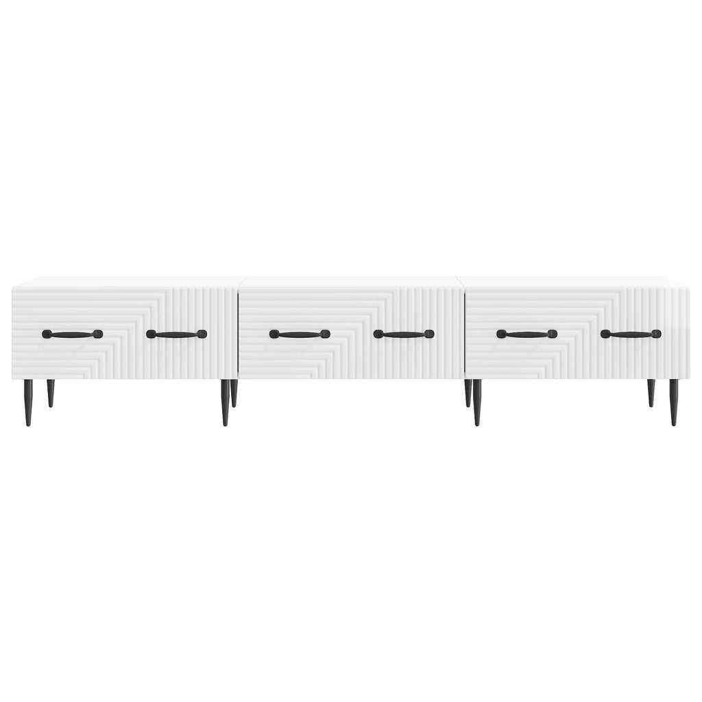 Mobile TV Bianco Lucido 147 x 34,5 x 30 cm Legno ingegnerizzato