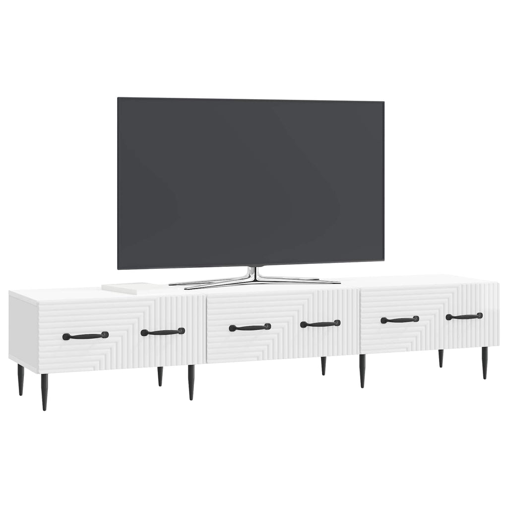Mobile TV Bianco Lucido 147 x 34,5 x 30 cm Legno ingegnerizzato