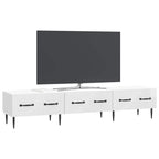 Mobile TV Bianco Lucido 147 x 34,5 x 30 cm Legno ingegnerizzato