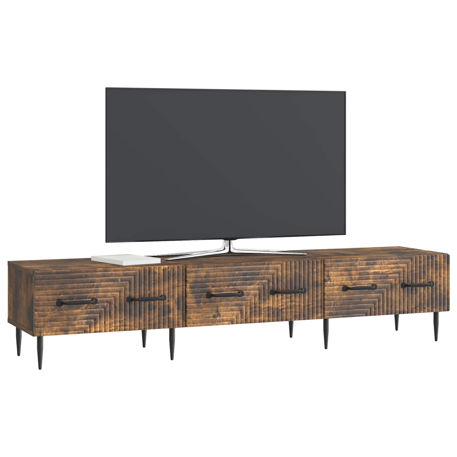 Mobile TV Rovere Fumo 147 x 34,5 x 30 cm Legno ingegnerizzato