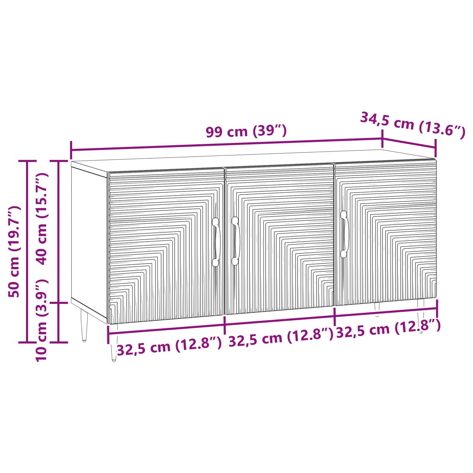 Mobile TV Nero 99 x 34,5 x 50 cm Legno ingegnerizzato