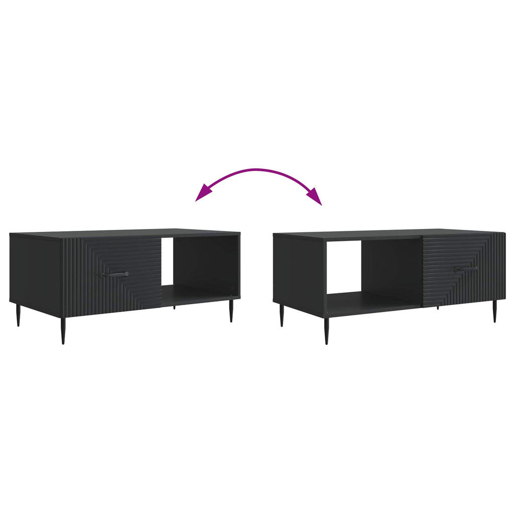Tavolino da salotto Nero 90 x 50 x 40 cm Legno ingegnerizzato