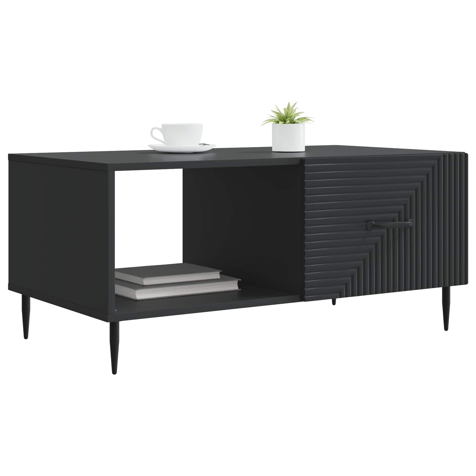 Tavolino da salotto Nero 90 x 50 x 40 cm Legno ingegnerizzato