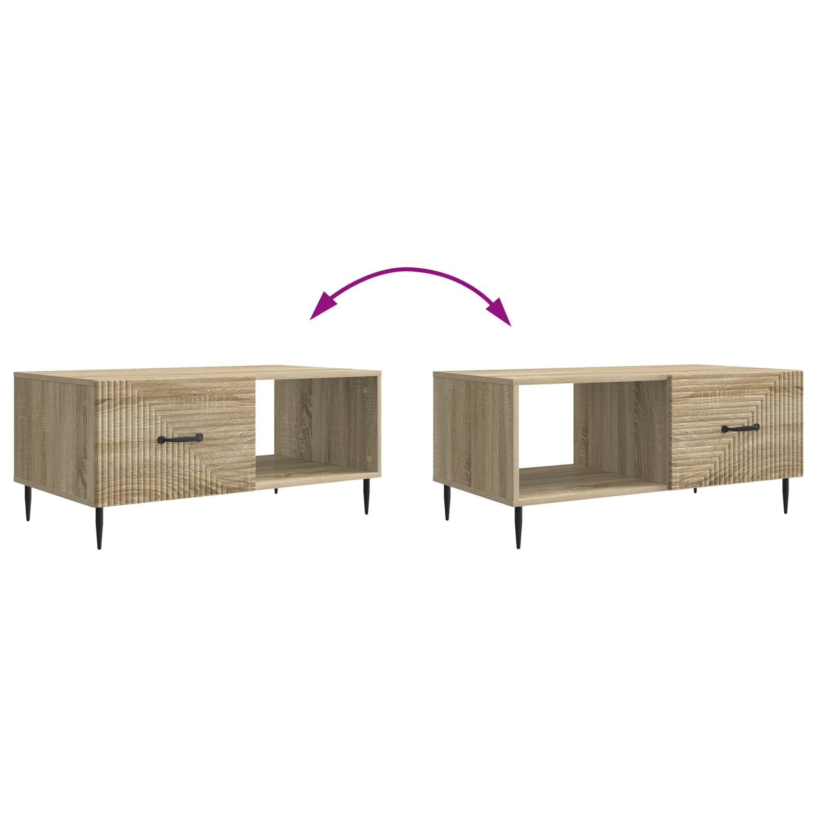 Tavolino da salotto Rovere Sonoma 90 x 50 x 40 cm