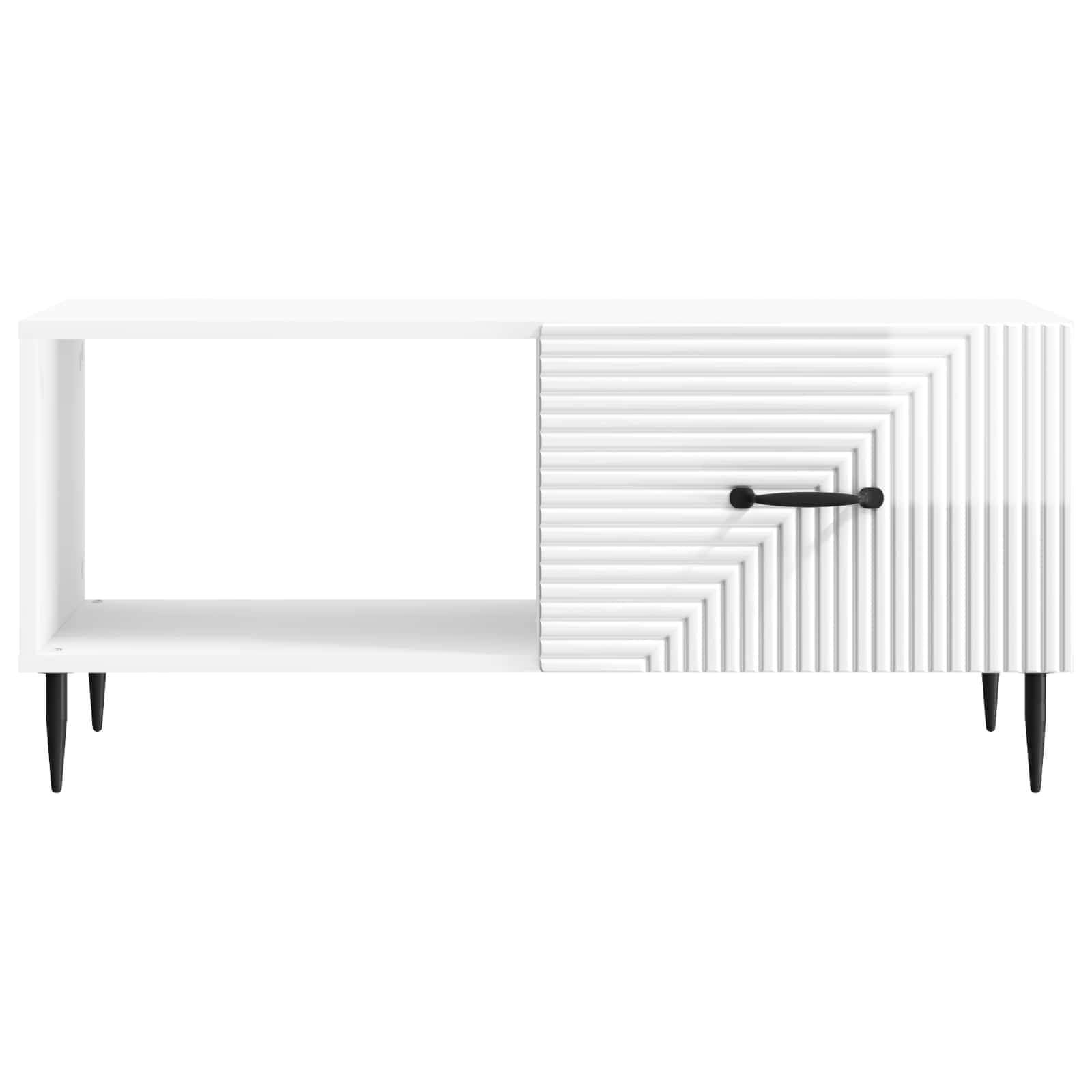 Tavolino da salotto Bianco Lucido 90 x 50 x 40 cm