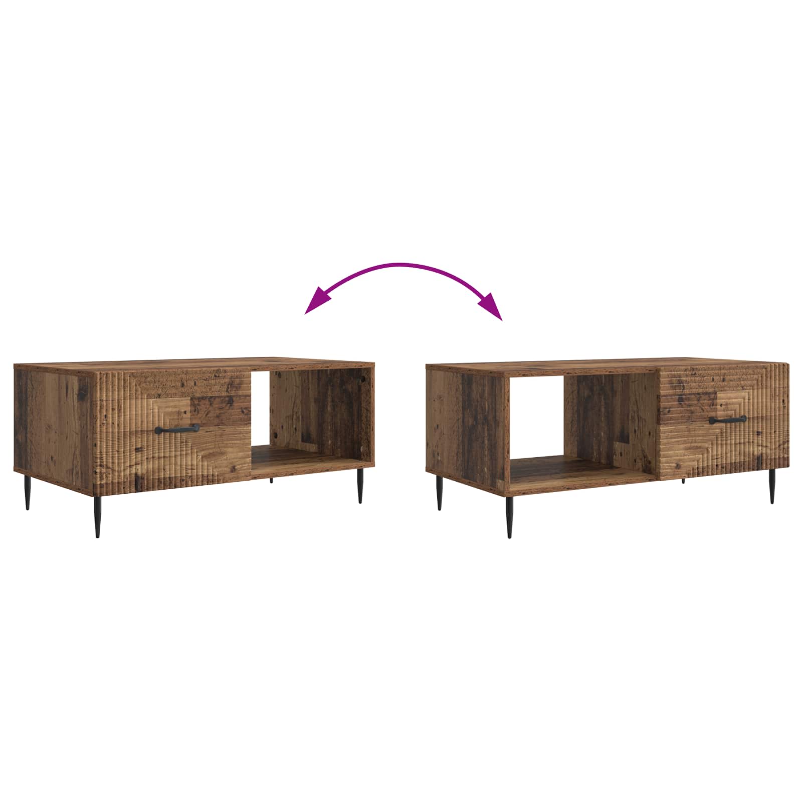 Tavolino da salotto Legno antico 90 x 50 x 40 cm