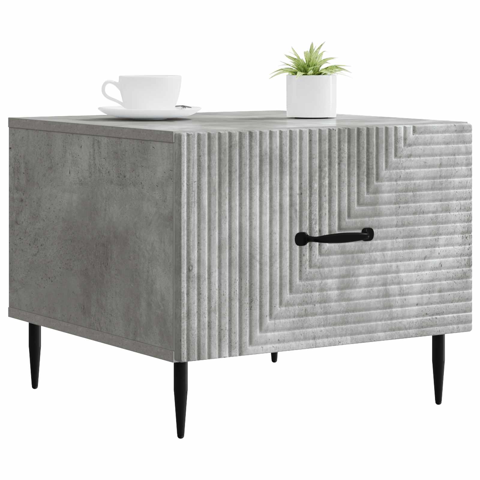 Tavolino da salotto con cassetto Grigio Cemento 49 x 50 x 40 cm