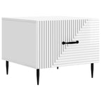 Tavolino da salotto con cassetto Bianco Lucido 49 x 50 x 40 cm