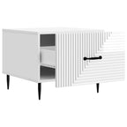 Tavolino da salotto con cassetto Bianco Lucido 49 x 50 x 40 cm