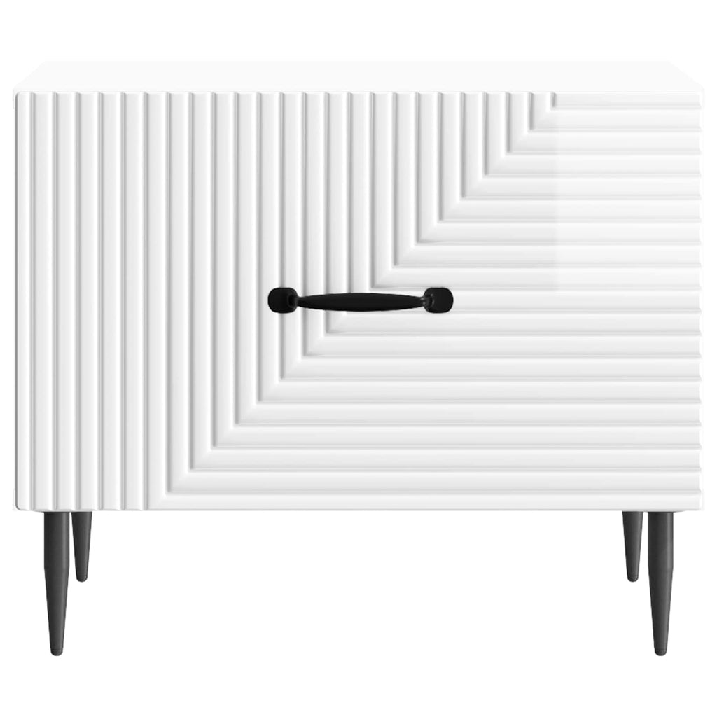 Tavolino da salotto con cassetto Bianco Lucido 49 x 50 x 40 cm