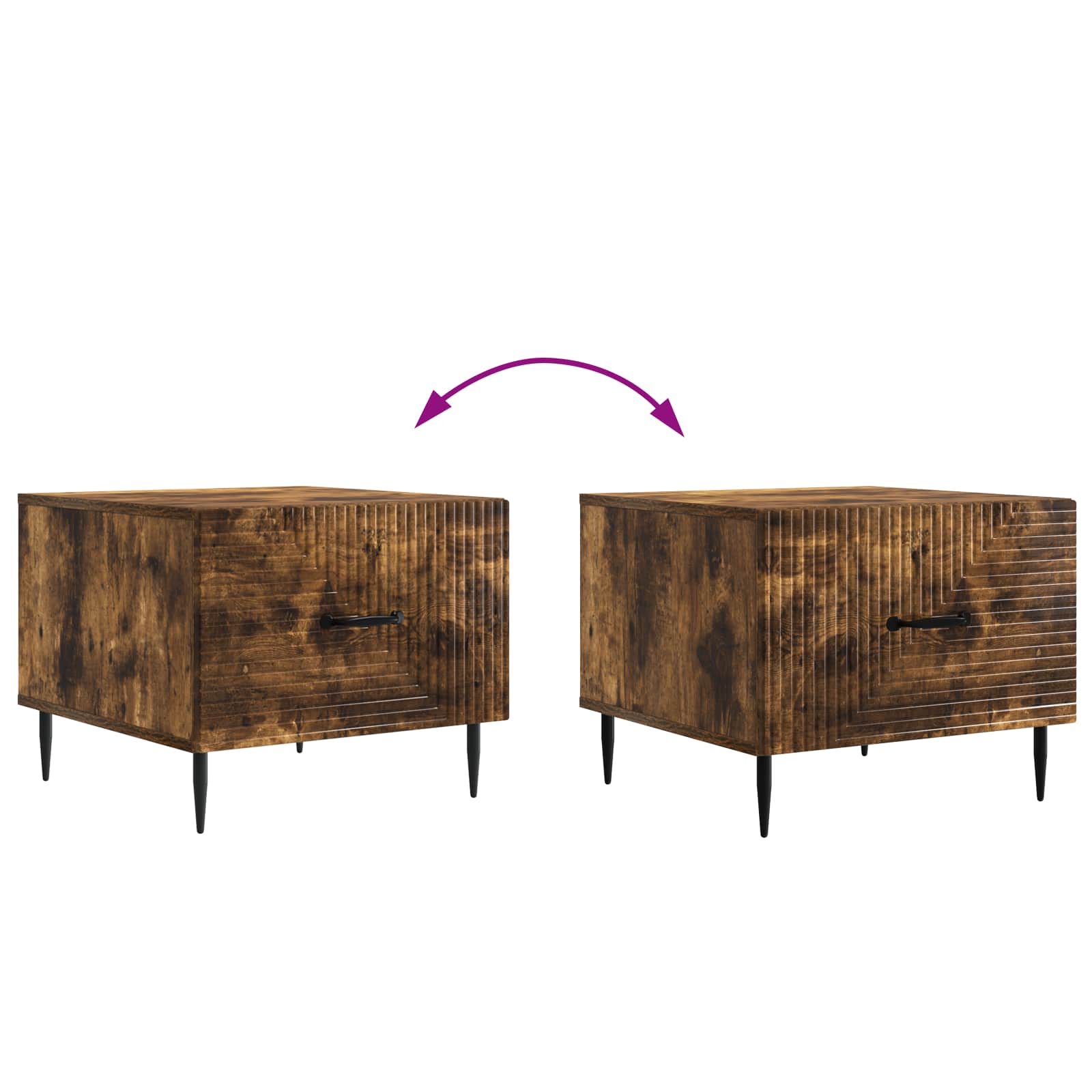 Tavolino da salotto con cassetto Rovere Fumo 49 x 50 x 40 cm