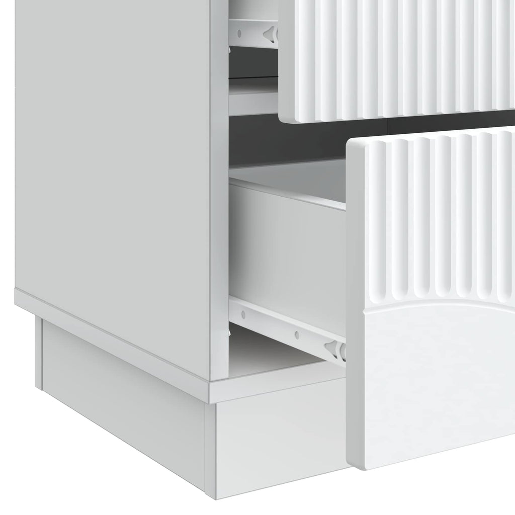 Armadio da Notte con cassetto 2 pcs Bianco 43 x 34,5 x 44,5 cm