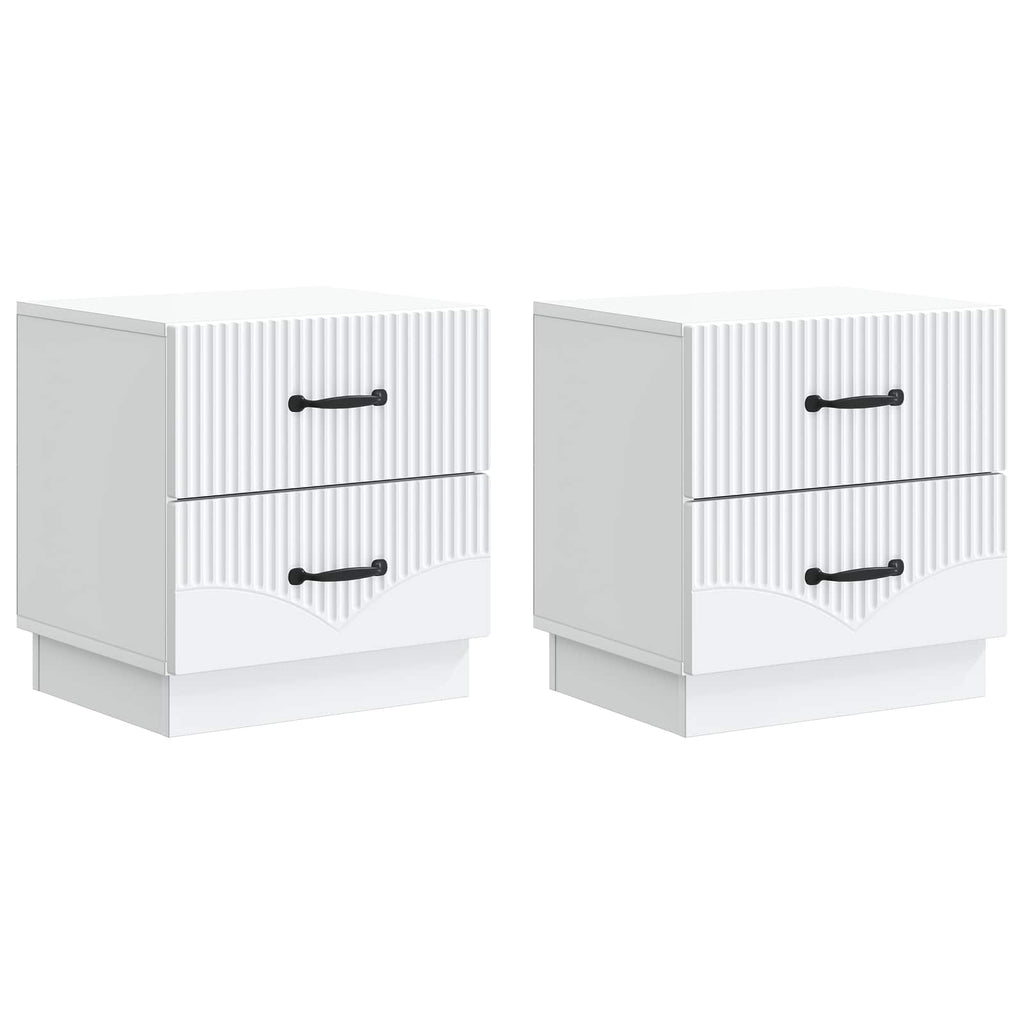 Armadio da Notte con cassetto 2 pcs Bianco 43 x 34,5 x 44,5 cm