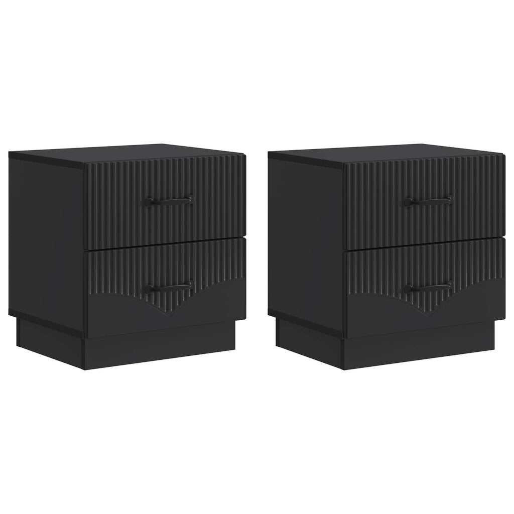 Armadio da Notte con cassetto 2 pcs Nero 43 x 34,5 x 44,5 cm