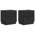 Armadio da Notte con cassetto 2 pcs Nero 43 x 34,5 x 44,5 cm