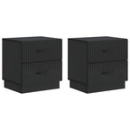 Armadio da Notte con cassetto 2 pcs Nero 43 x 34,5 x 44,5 cm