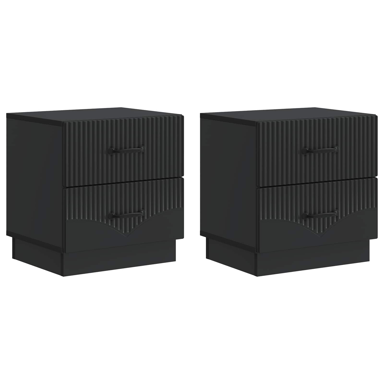 Armadio da Notte con cassetto 2 pcs Nero 43 x 34,5 x 44,5 cm