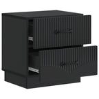 Armadio da Notte con cassetto 2 pcs Nero 43 x 34,5 x 44,5 cm