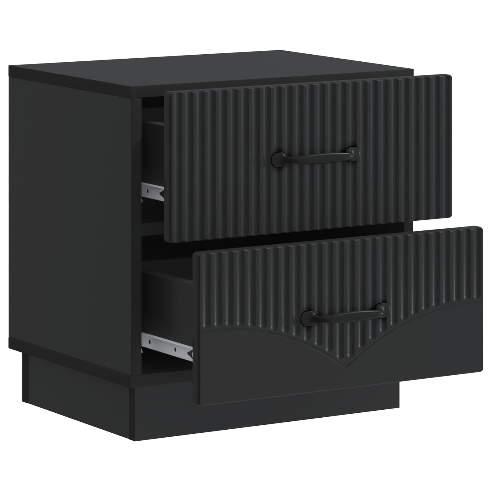 Armadio da Notte con cassetto 2 pcs Nero 43 x 34,5 x 44,5 cm