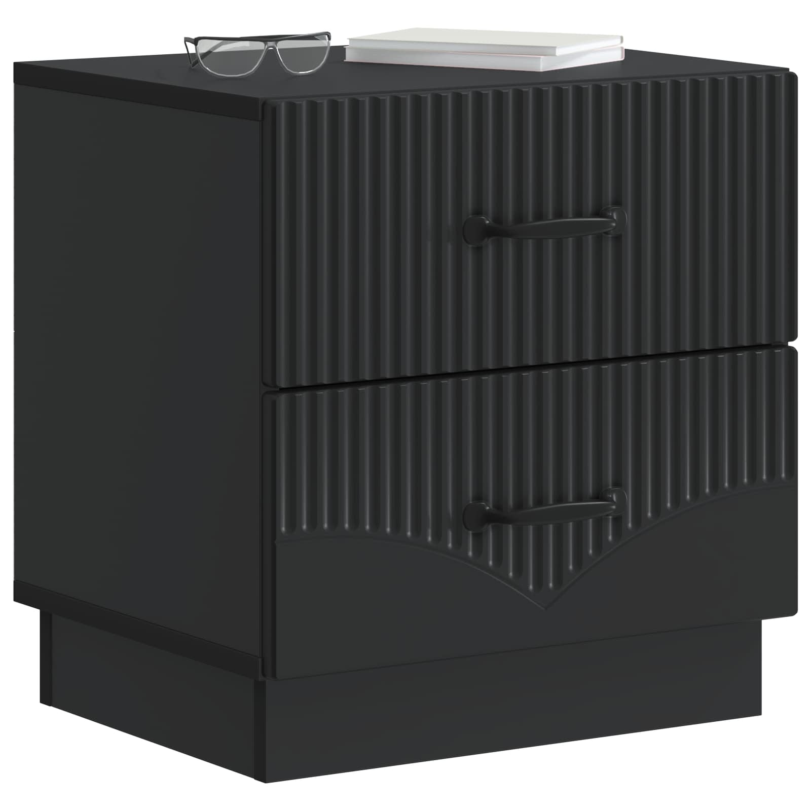 Armadio da Notte con cassetto 2 pcs Nero 43 x 34,5 x 44,5 cm
