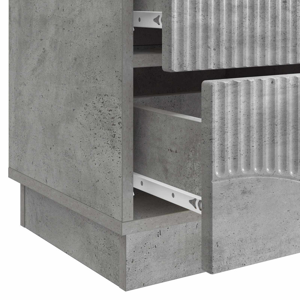 Armadio da Notte Grigio Cemento 43 x 34,5 x 44,5 cm