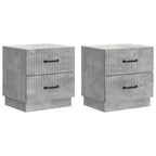 Armadio da Notte 2 pcs Grigio Cemento 43 x 34,5 x 44,5 cm