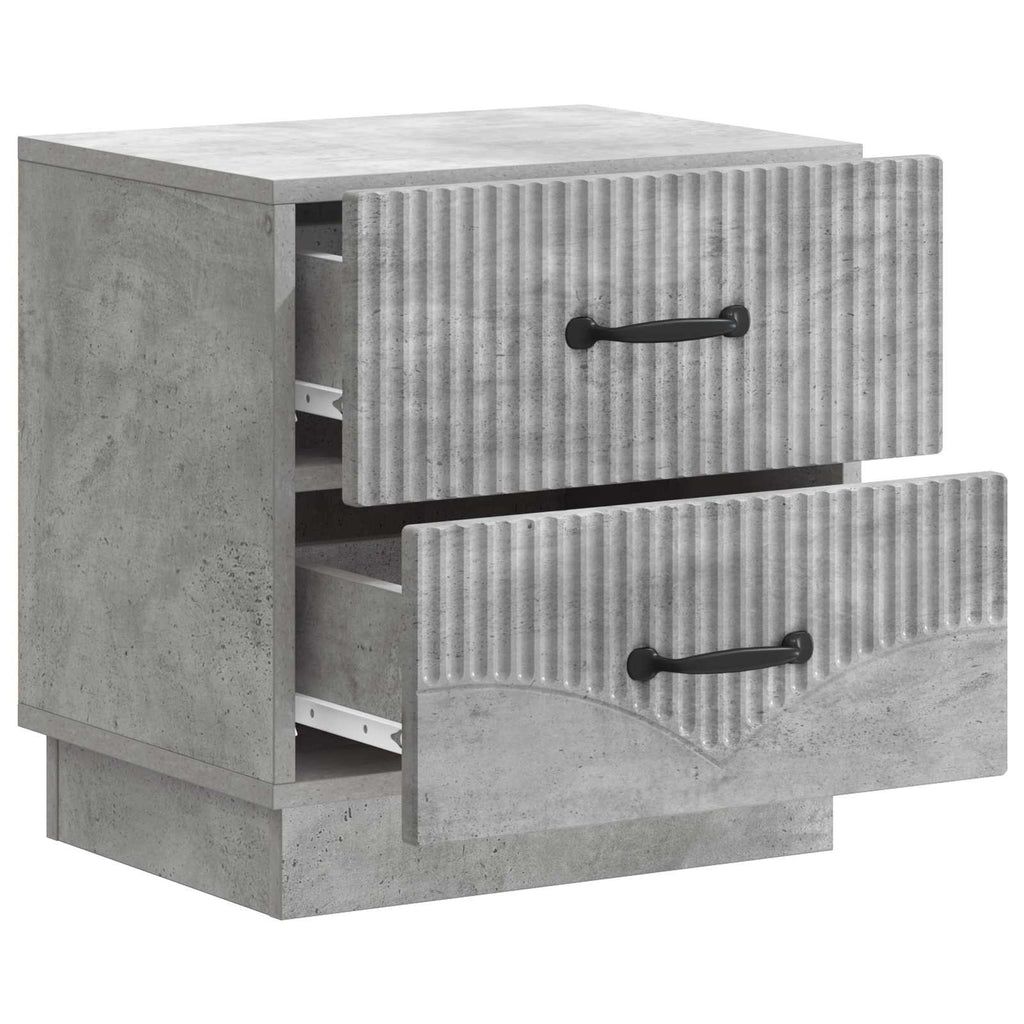 Armadio da Notte 2 pcs Grigio Cemento 43 x 34,5 x 44,5 cm