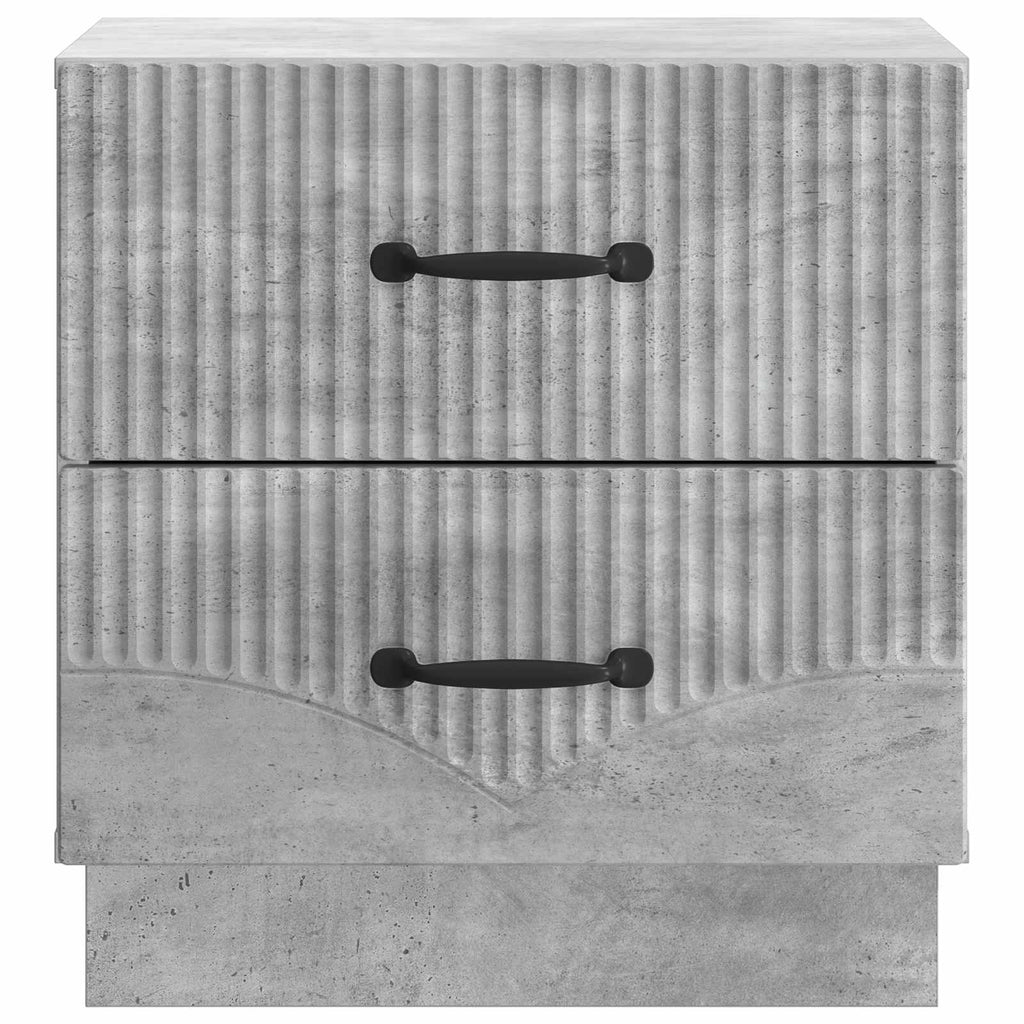 Armadio da Notte 2 pcs Grigio Cemento 43 x 34,5 x 44,5 cm