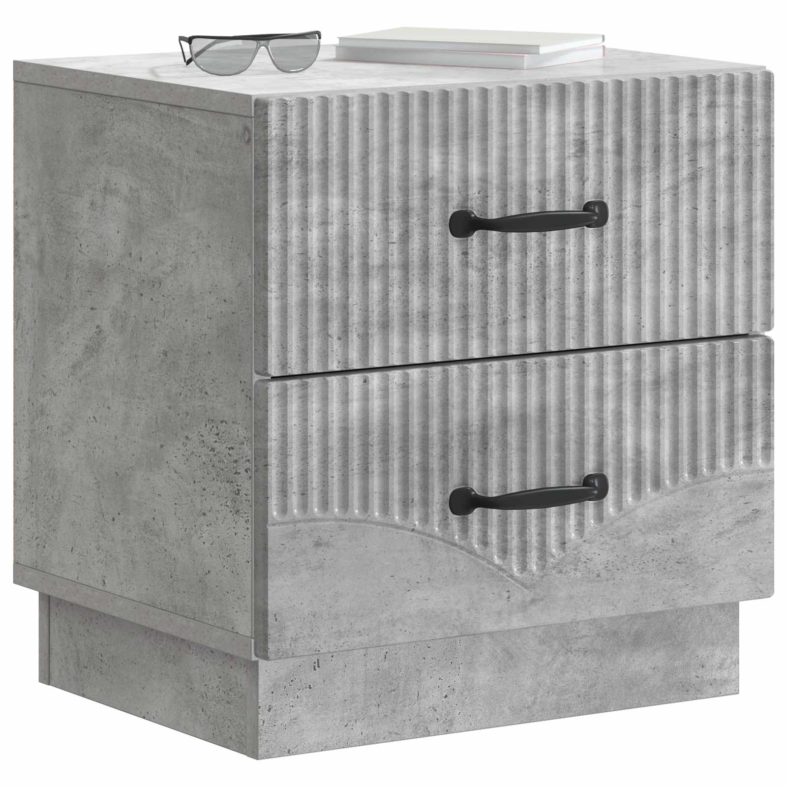 Armadio da Notte 2 pcs Grigio Cemento 43 x 34,5 x 44,5 cm