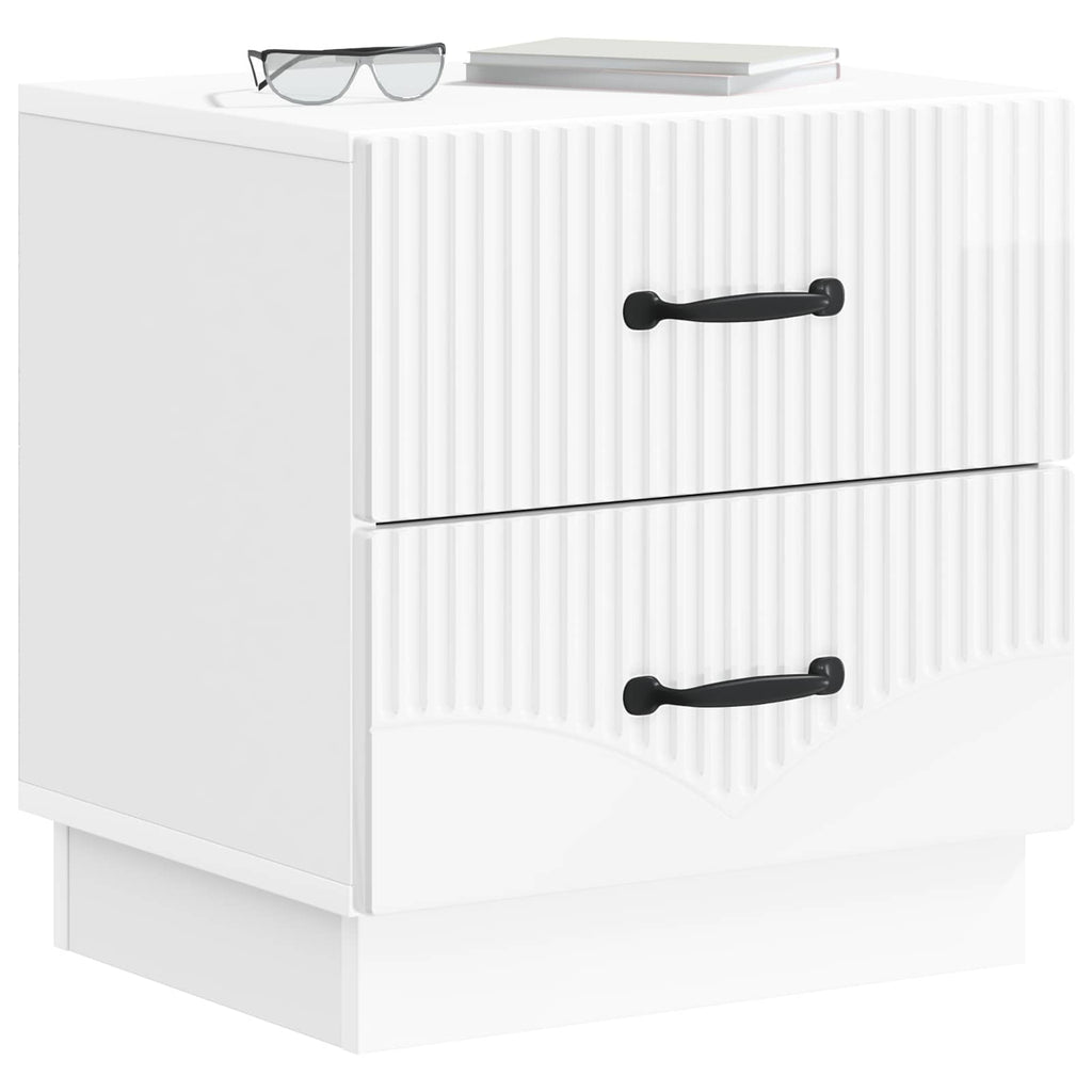 Armadio da Notte con cassetto Bianco Lucido 43 x 34,5 x 44,5 cm
