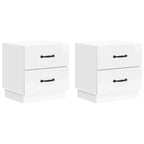 Armadio da Notte 2 pcs Bianco Lucido 43 x 34,5 x 44,5 cm