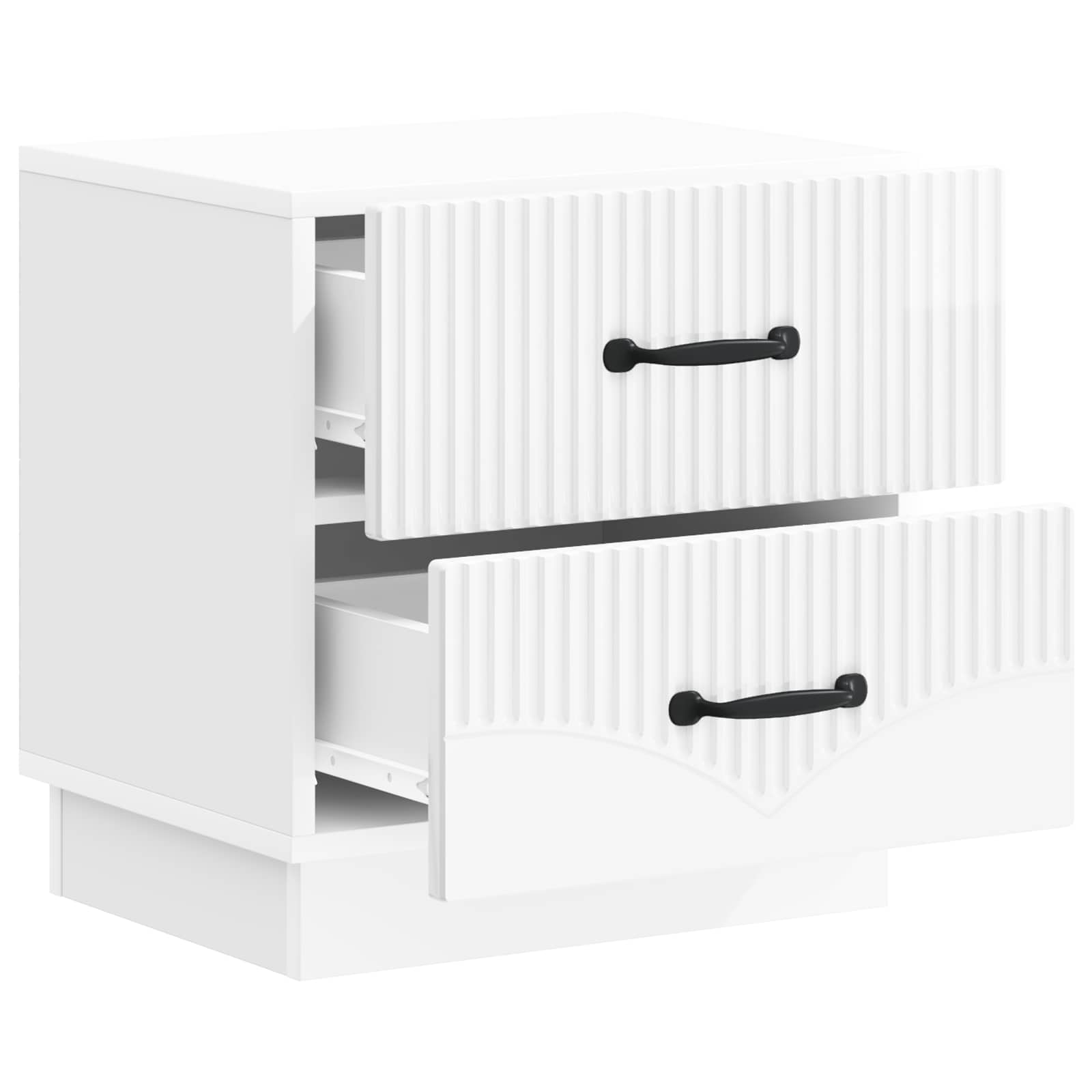 Armadio da Notte 2 pcs Bianco Lucido 43 x 34,5 x 44,5 cm