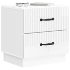 Armadio da Notte 2 pcs Bianco Lucido 43 x 34,5 x 44,5 cm