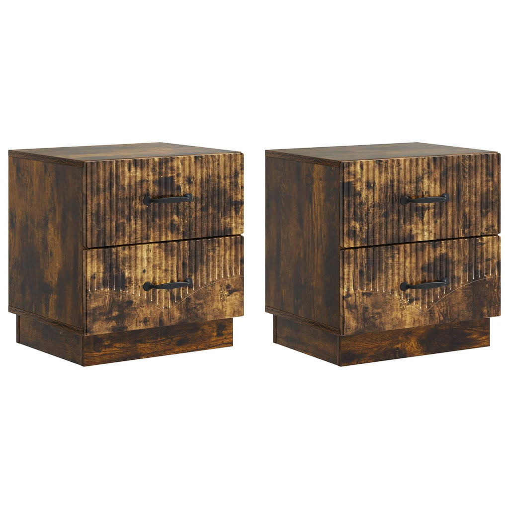 Armadio da Notte 2 pcs Rovere Fumo 43 x 34,5 x 44,5 cm