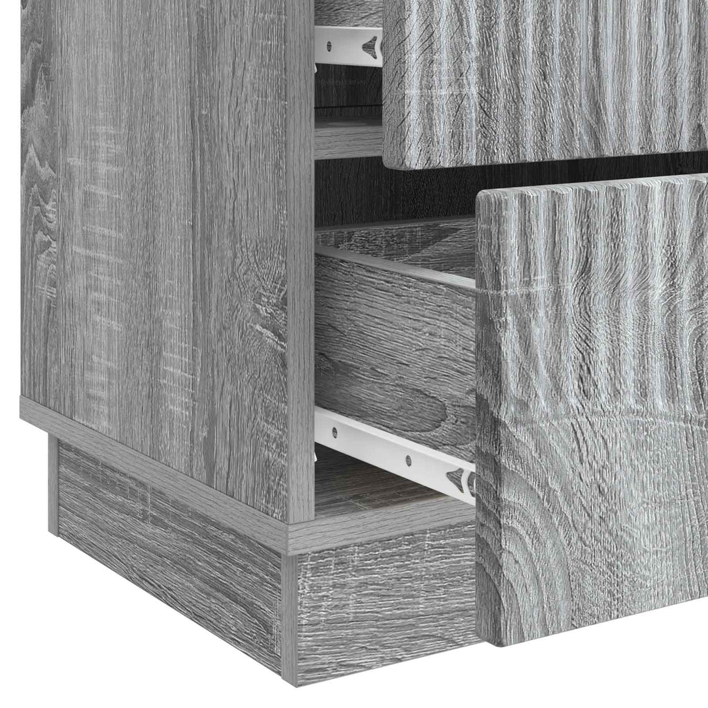 Armadio da Notte 2 pcs Grigio Sonoma 43 x 34,5 x 44,5 cm