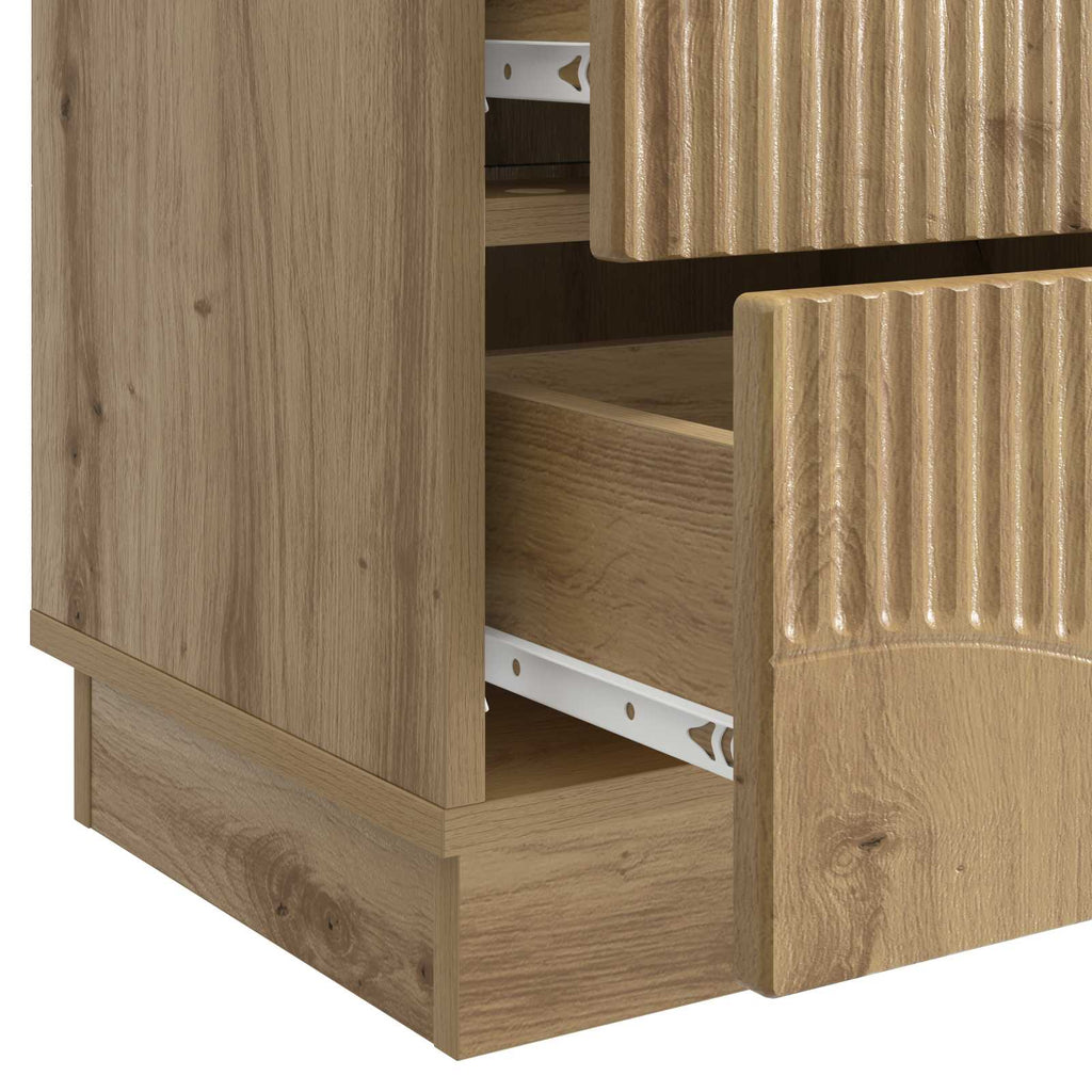 Armadio da Notte 2 pcs Rovere Artigianale 43 x 34,5 x 44,5 cm