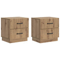 Armadio da Notte 2 pcs Rovere Artigianale 43 x 34,5 x 44,5 cm