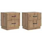 Armadio da Notte 2 pcs Rovere Artigianale 43 x 34,5 x 44,5 cm