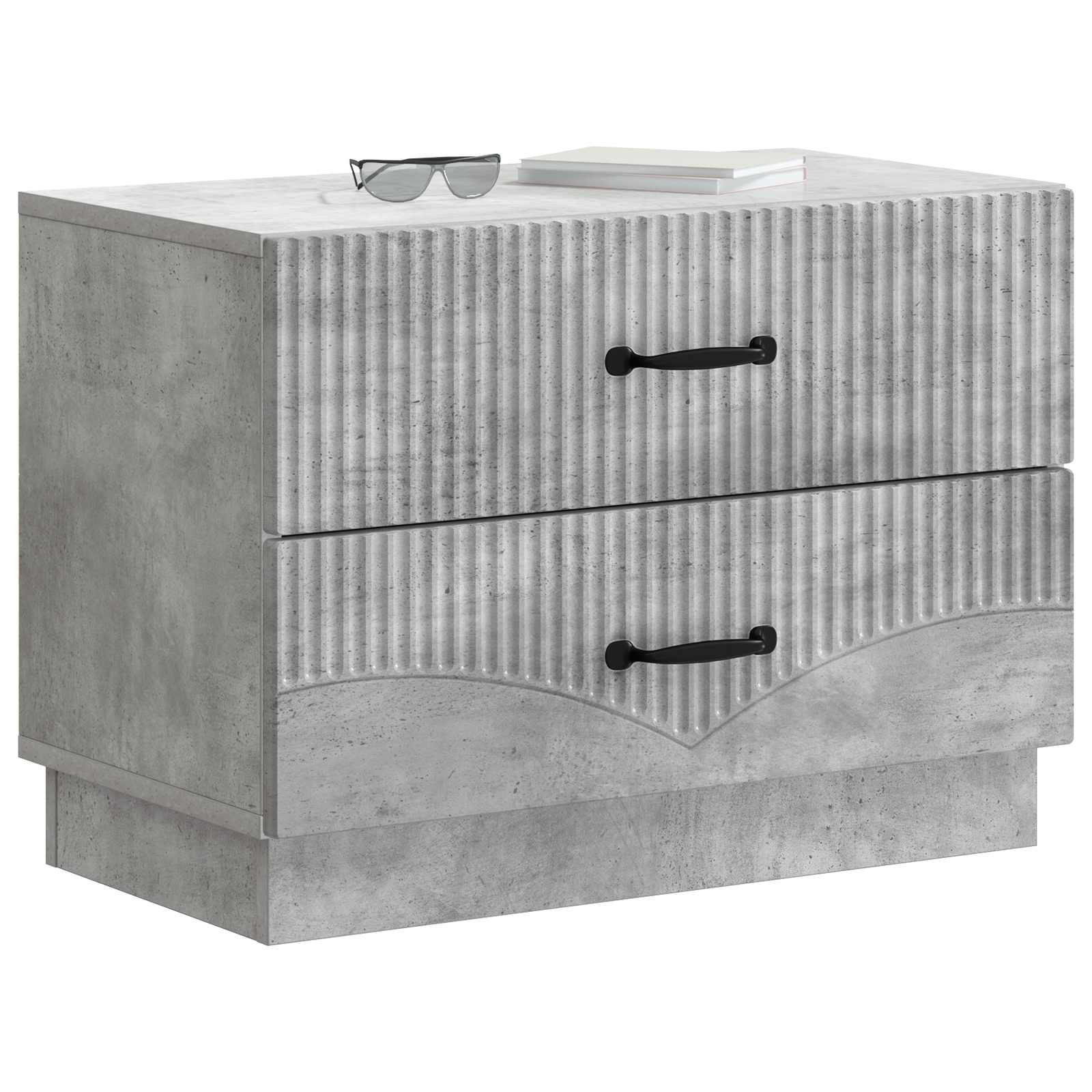 Armadio da Notte Grigio Cemento 62 x 34,5 x 44,5 cm