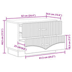 Armadio da Notte con cassetto Bianco Lucido 62 x 34,5 x 44,5 cm