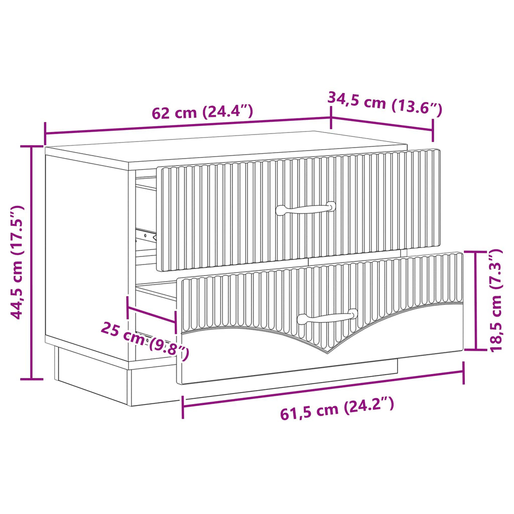 Armadio da Notte Rovere Artigianale 62 x 34,5 x 44,5 cm