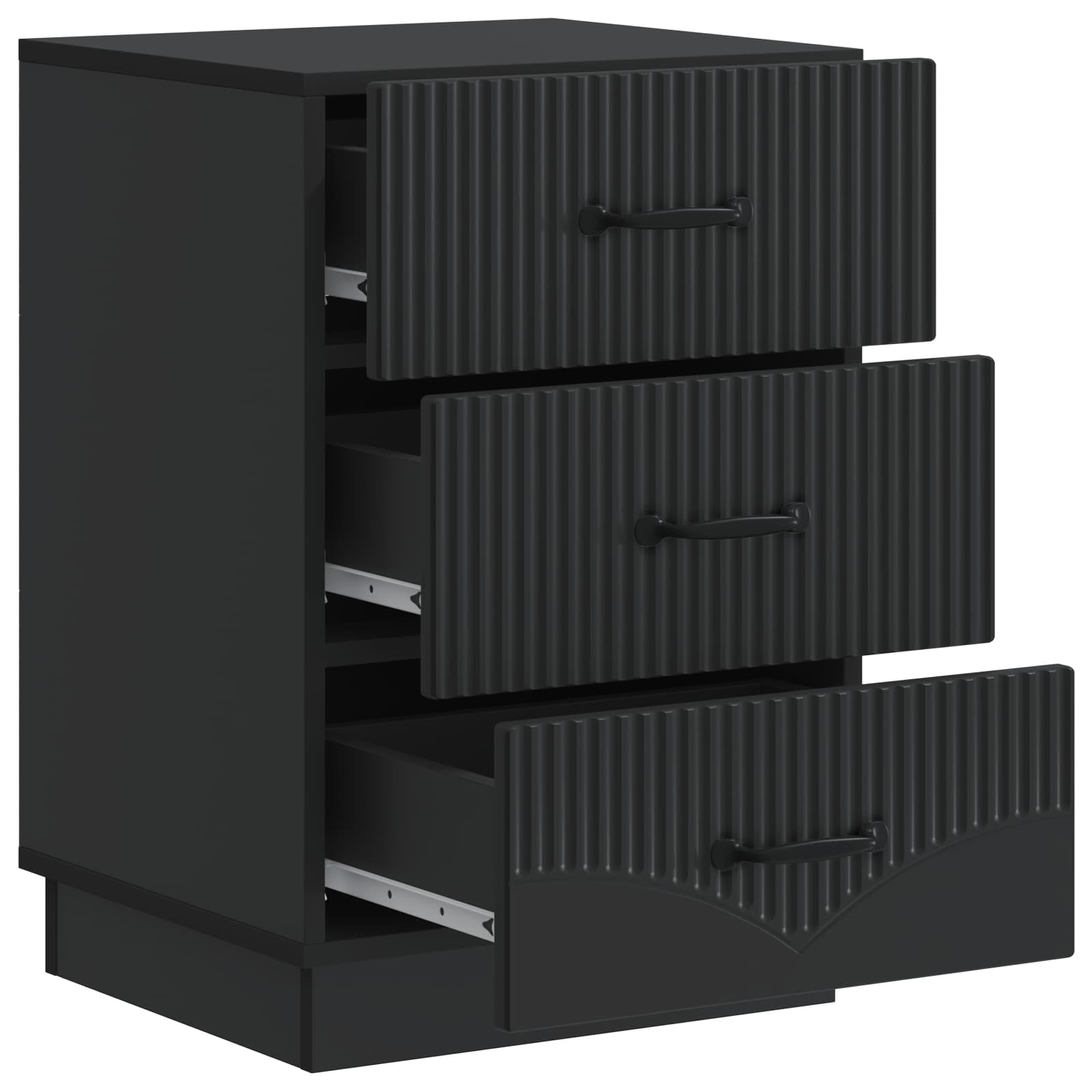 Armadio da Notte Nero 43 x 41 x 63,5 cm Legno ingegnerizzato
