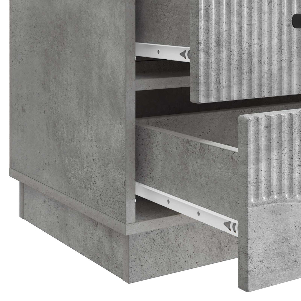Armadio da Notte con cassetto Grigio Cemento 43 x 41 x 63,5 cm