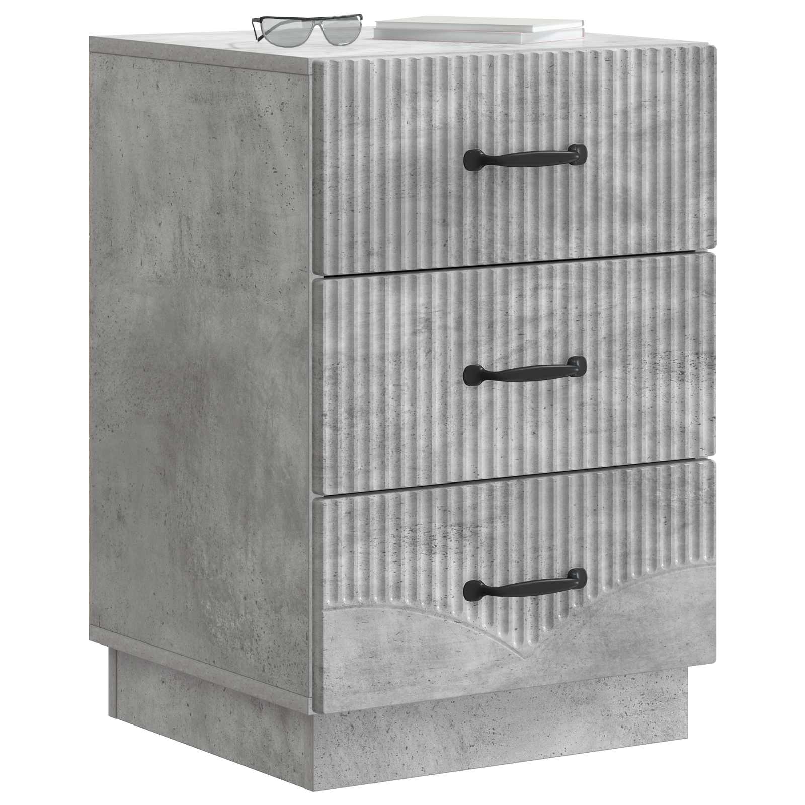 Armadio da Notte con cassetto Grigio Cemento 43 x 41 x 63,5 cm
