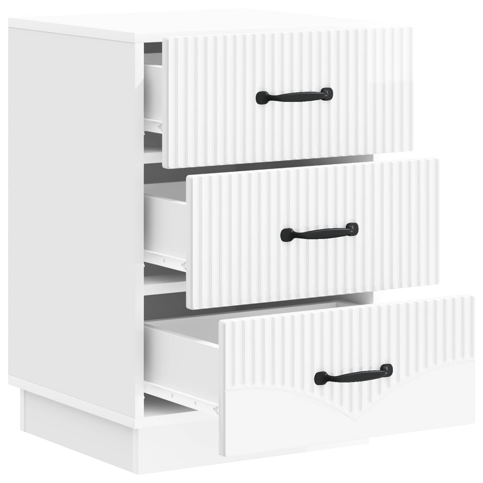 Armadio da Notte con cassetto Bianco Lucido 43 x 41 x 63,5 cm