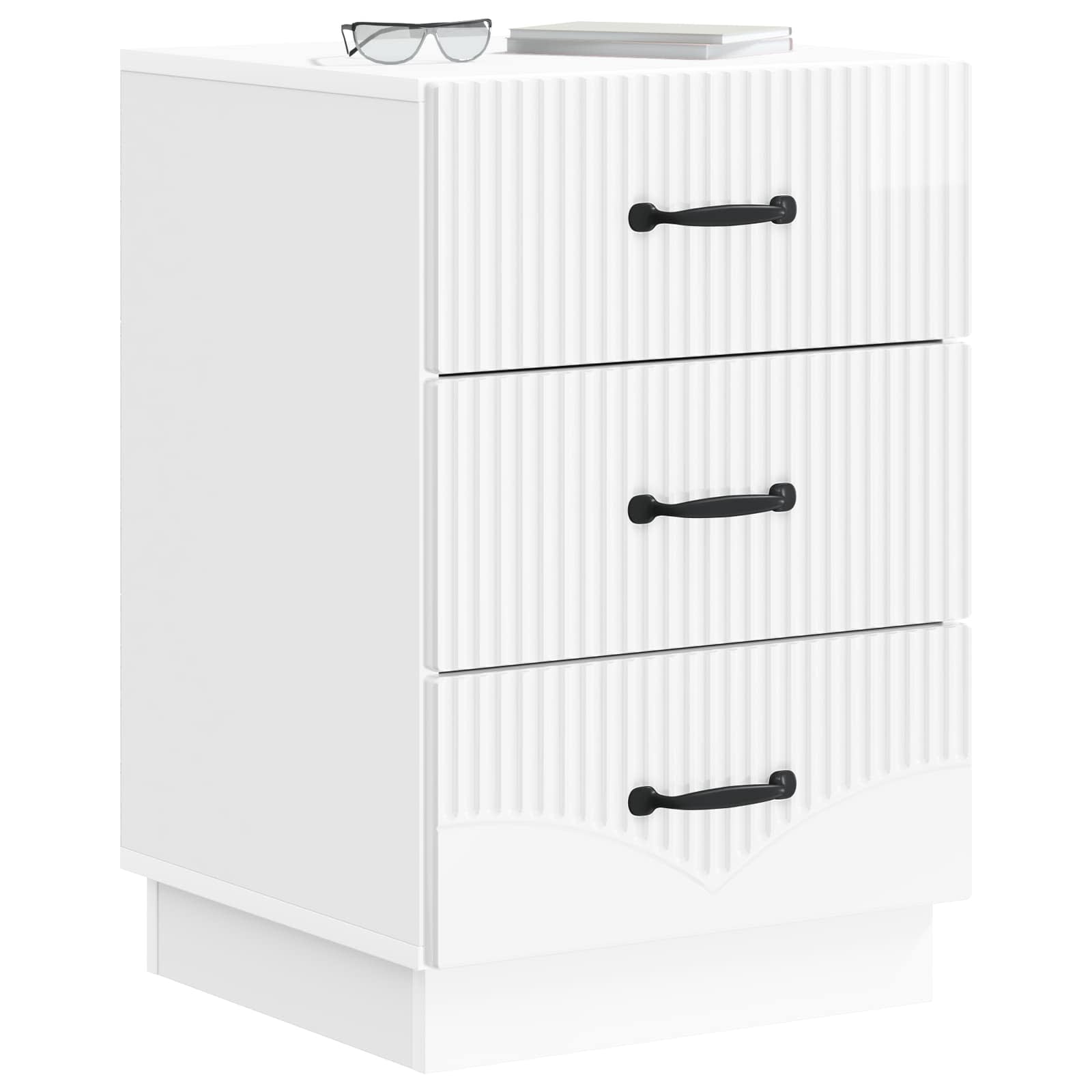 Armadio da Notte con cassetto Bianco Lucido 43 x 41 x 63,5 cm