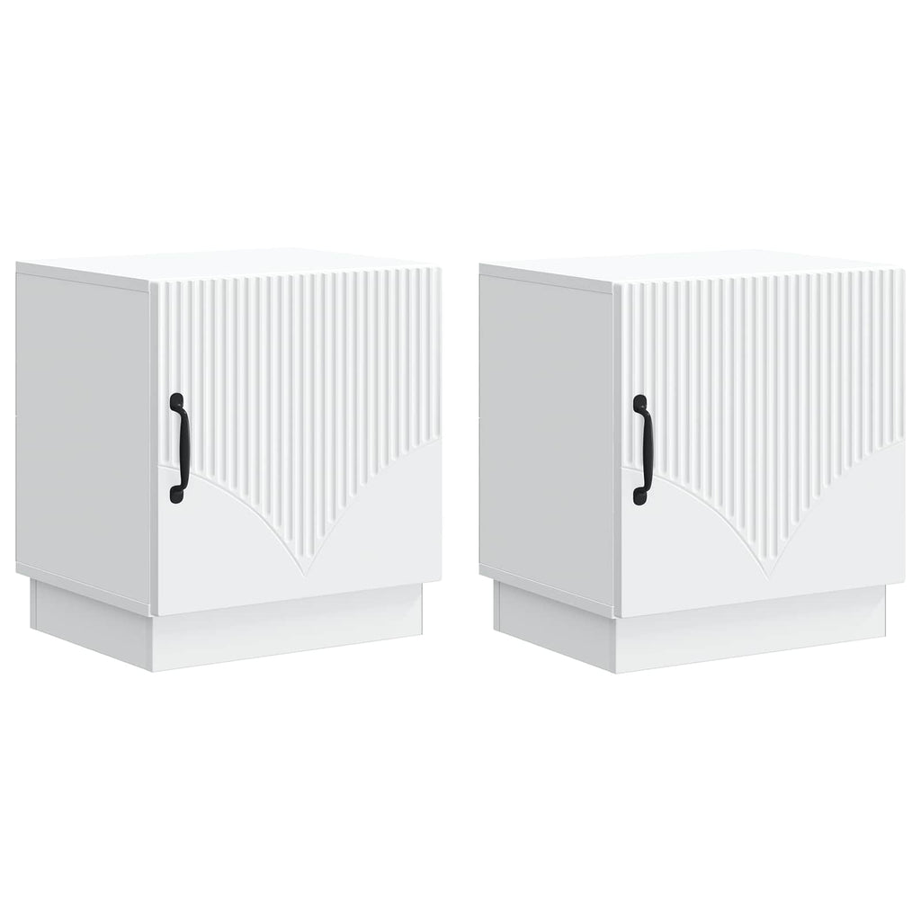 Comodino 2 pcs Bianco 43 x 34,5 x 47 cm Legno ingegnerizzato