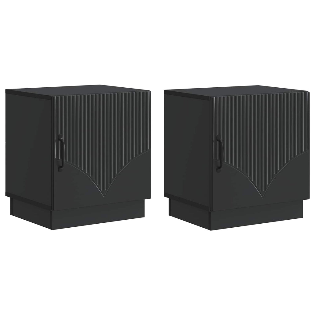 Comodino 2 pcs Nero 43 x 34,5 x 47 cm Legno ingegnerizzato