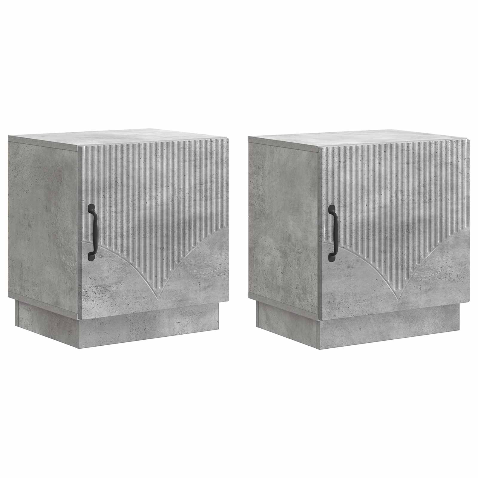 Comodino 2 pcs Grigio Concretè 43 x 34,5 x 47 cm